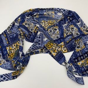 MOROCCO CROP TOP II - NAVY/MUSTARD